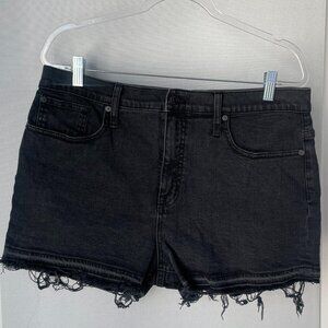 Madewell Black Frayed Hem Denim Shorts - Size 32